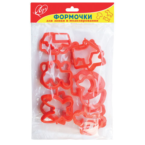Формочки для лепки ЛУЧ, набор 12 штук, 11С752-08 по низкой цене оптом Краснодар, Москва, Уфа, Казань, Барнаул, Владивосток, Хабаровск, Сахалин, Красноярск, Екатеренбург, 
