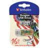 Флеш-диск 16 GB, VERBATIM Mini Tattoo Edition Dragon, USB 2.0, белый с рисунком, 49888 по низкой цене оптом Краснодар, Москва, Уфа, Казань, Барнаул, Владивосток, Хабаровск, Сахалин, Красноярск, Екатеренбург, 