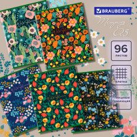 Тетрадь А5 96л. BRAUBERG скоба, клетка, глянцевая ламинация, ДИЗАЙН 3, Код_1С, 404429