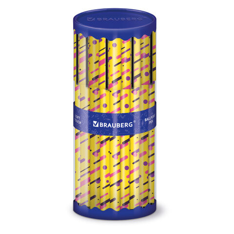 Ручка шариковая BRAUBERG SOFT TOUCH GRIP "LINES", СИНЯЯ, мягкое покрытие, узел 0,7 мм, 143724 по низкой цене оптом 