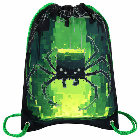 Мешок для обуви BRAUBERG PREMIUM, карман, подкладка, светоотражайка, 43х33 см, Digital spider, 273444 по низкой цене оптом 