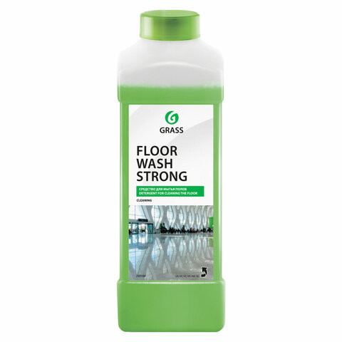 Средство для мытья пола 1 л GRASS FLOOR WASH STRONG, щелочное, низкопенное, концентрат, 250100 по низкой цене оптом 