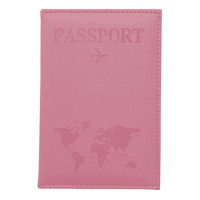 Обложка для паспорта "Passport map", экокожа soft touch, розовая, STAFF, 238759