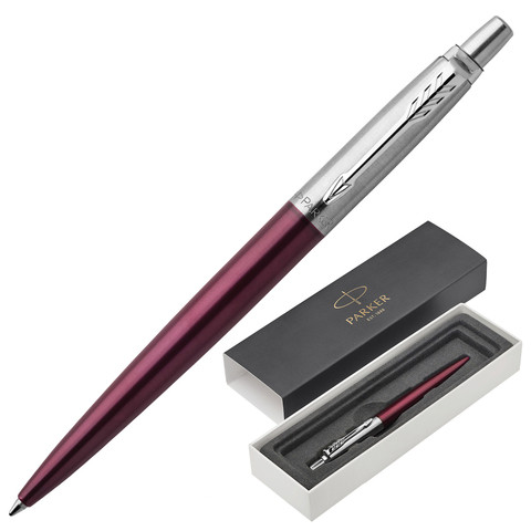 Ручка шариковая PARKER "Jotter Core Portobello Purple CT", корпус пурпурный, хромированные детали, синяя, 1953192 по низкой цене оптом 