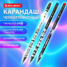 Карандаш чернографитный с принтом BRAUBERG "MANGA", 1 шт, HB,с ластиком, корпус ассорти, 182024 по низкой цене оптом 