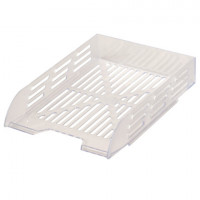 Лоток горизонтальный для бумаг BRAUBERG ECO, 330х245х65 мм, сетчатый, прозрачный, 239013