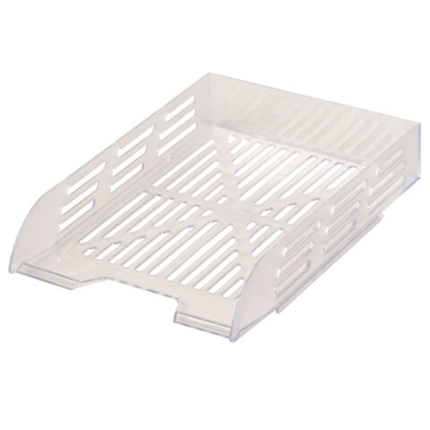 Лоток горизонтальный для бумаг BRAUBERG ECO, 330х245х65 мм, сетчатый, прозрачный, 239013 по низкой цене оптом 