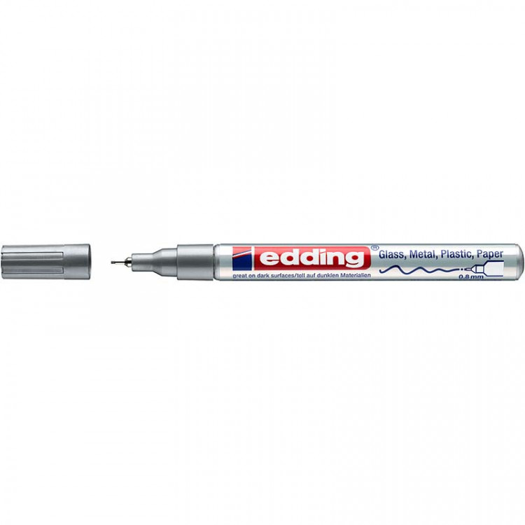 Маркер лаковый глянцевый edding 780, круглый наконечник, 0.8 мм Серебристый по низкой цене оптом 