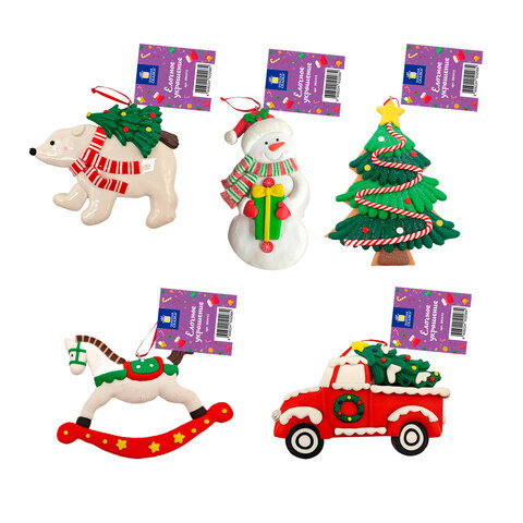 Украшение елочное (1шт) "Xmas Toys" 11,5х9см, полимерная глина, ассорти 5 дизайнов, ЗОЛОТАЯ СКАЗКА, 592412 по низкой цене оптом Украшение елочное (1шт) "Xmas Toys" 11,5х9см, полимерная глина, ассорти 5 дизайнов, ЗОЛОТАЯ СКАЗКА, 592412 по низкой цене оптом