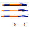 Ручка шариковая автоматическая с грипом ERICH KRAUSE "R-301 Orange", СИНЯЯ, 1,0 мм, линия письма 0,5 мм, 46762 по низкой цене оптом 