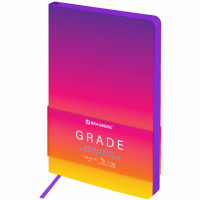Ежедневник недатированный А5 138х213 мм, BRAUBERG "Gradient", под кожу, 136 л., фиолетовый-жёлтый, 114462
