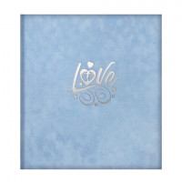 Фотоальбом-анкета детский 23*25 см, 32 листа, стикеры, открытка, конверт, голубой бархат, BRAUBERG, 391420