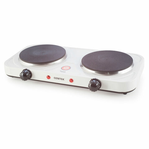 Настольная электрическая плита CENTEK CT-1507, 2000Вт, 2 конфорки, 5 режимов нагрева, белая по низкой цене оптом Краснодар, Москва, Уфа, Казань, Барнаул, Владивосток, Хабаровск, Сахалин, Красноярск, Екатеренбург, 