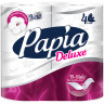 Бумага туалетная быт., спайка 4 шт., 4-слойная (4х16 м), PAPIA DELUXE, белая, 5062185 по низкой цене оптом 