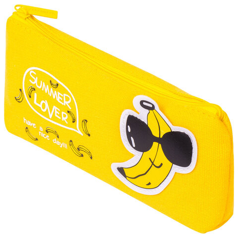 Пенал-косметичка BRAUBERG, канвас с аппликацией, "Cool Banana", 19х4х8 см, 228999 по низкой цене оптом 