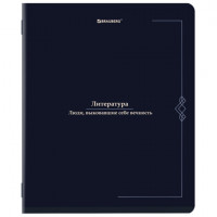 Тетрадь предметная VINTAGE 48л, SoftTouch, ЛИТЕРАТУРА, линия, подсказ, BRAUBERG, 405156