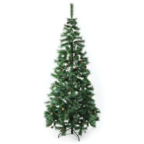 Ель новогодняя искусственная "Velvet Pinewood" 240 см, с инеем и шишками, ПВХ, ЗОЛОТАЯ СКАЗКА, 591706 по низкой цене оптом 