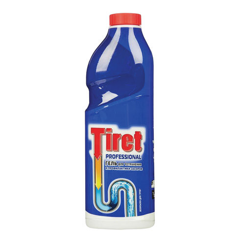 Средство для прочистки канализационных труб 1 л, TIRET (Тирет) Professional, гель по низкой цене оптом 