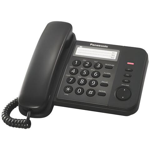 Телефон PANASONIC KX-TS2352RUB, черный, память 3 номера, повторный набор, тональный/импульсный режим, индикатор вызова по низкой цене оптом 