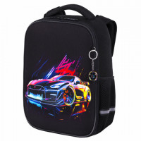 Ранец BRAUBERG LIGHT, 1 отделение, с брелком, "Neon drift", 36х26х13 см, 272027