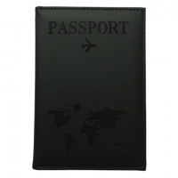 Обложка для паспорта "Passport map", экокожа soft touch, черная, STAFF, 238760
