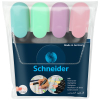 Набор текстовыделителей Schneider "Job" 04цв., пастельные ассорти, 1-5мм, прозрачный чехол