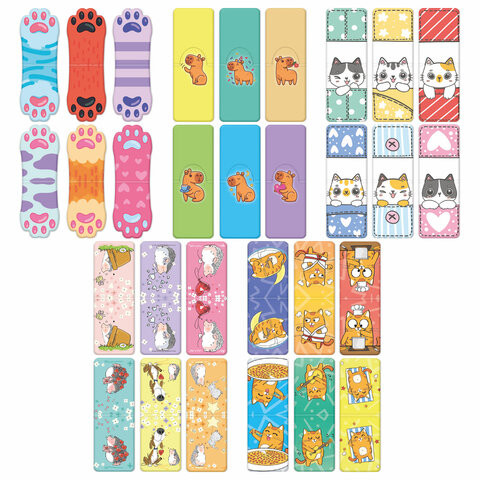 Закладки для книг МАГНИТНЫЕ, "ЯРКИЙ МИКС", набор 30 штук, 35x25 мм, FUNSTER, 116657 по низкой цене оптом 