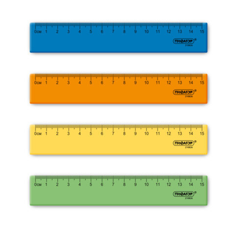 Линейка пластиковая 15 см ПИФАГОР, неоновая, ассорти, 210826 по низкой цене оптом Линейка пластиковая 15 см ПИФАГОР, неоновая, ассорти, 210826 по низкой цене оптом