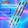 Карандаш чернографитный с принтом BRAUBERG "RED ANIME", 1 шт, HB, с ластиком, корпус ассорти, 182026 по низкой цене оптом 