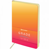 Ежедневник недатированный А5 138х213 мм, BRAUBERG "Gradient", под кожу, 136 л., малиновый-жёлтый, 114463