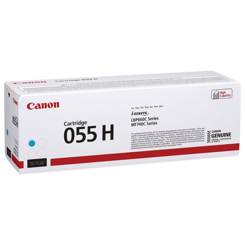 Картридж лазерный CANON (055HC) для LBP663/664/MF742/744/746, голубой, оригинальный, ресурс 5900 страниц, 3019C002 по низкой цене оптом 