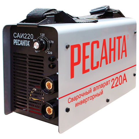 Сварочный аппарат инверторный САИ 220 РЕСАНТА, сварочный ток до 220 А, диаметр электрода до 5 мм, 65/3 по низкой цене оптом 