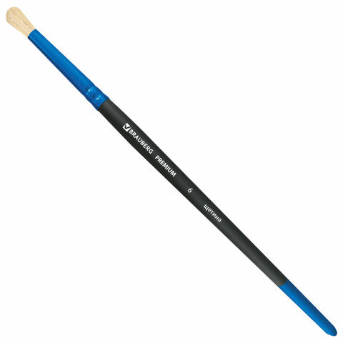 Кисть щетина, круглая №6, BRAUBERG PREMIUM, 200991 по низкой цене оптом 