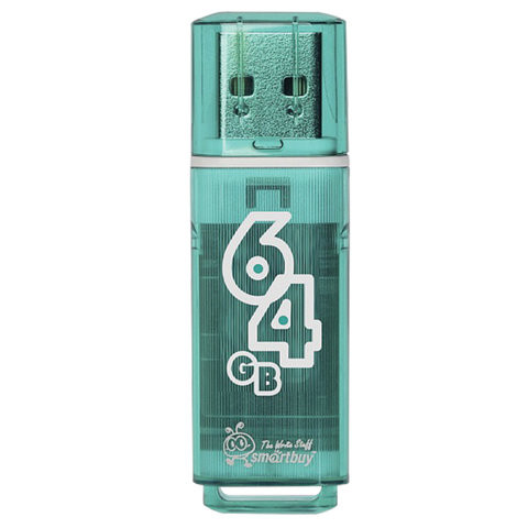 Флеш-диск 64 GB SMARTBUY Glossy USB 2.0, зеленый, SB64GBGS-G по низкой цене оптом Краснодар, Москва, Уфа, Казань, Барнаул, Владивосток, Хабаровск, Сахалин, Красноярск, Екатеренбург, 