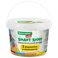 Песок для лепки кинетический BRAUBERG KIDS, песочный, 500 г, 2 формочки, ведерко, код
