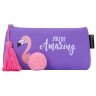 Пенал-косметичка BRAUBERG, канвас с объемной аппликацией, "Flamingo", 20х3х9 см, 229001 по низкой цене оптом 
