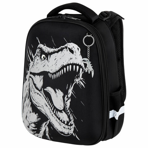 Ранец BRAUBERG SHINY, 2 отделения, с брелком, Scary dino, СВЕТЯЩИЙСЯ РИСУНОК, 38х28х14 см, 273143 по низкой цене оптом 