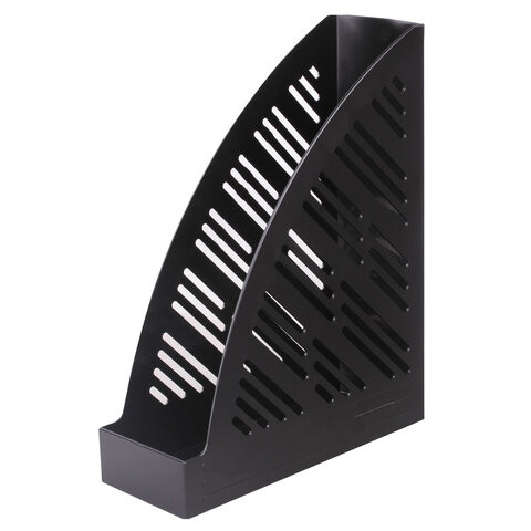 Лоток вертикальный для бумаг BRAUBERG "Standard+", 250х90х300 мм, черный, 237224 по низкой цене оптом 