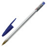 Ручка шариковая STAFF "Basic Budget BP-04", СИНЯЯ, линия письма 0,5 мм, с штрихкодом, 143868 по низкой цене оптом 