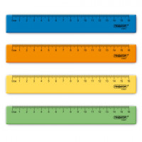 Линейка пластиковая 16 см ПИФАГОР, неоновая, ассорти, 210827