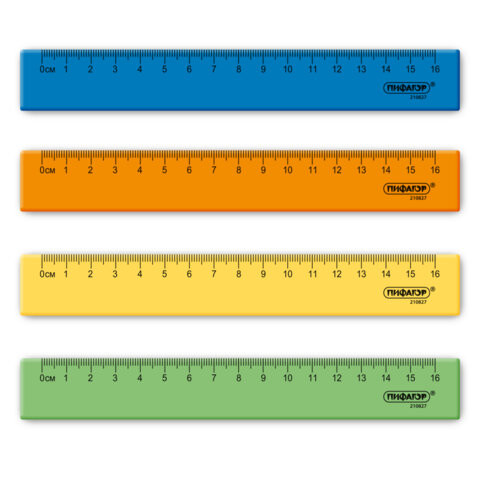 Линейка пластиковая 16 см ПИФАГОР, неоновая, ассорти, 210827 по низкой цене оптом Линейка пластиковая 16 см ПИФАГОР, неоновая, ассорти, 210827 по низкой цене оптом