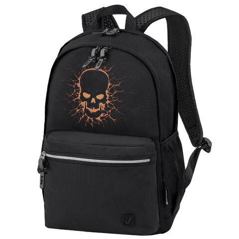 Рюкзак BRAUBERG FASHION CITY универсальный, 2 отделения, Skull, черный, 46х31х15 см, 272572 по низкой цене оптом 