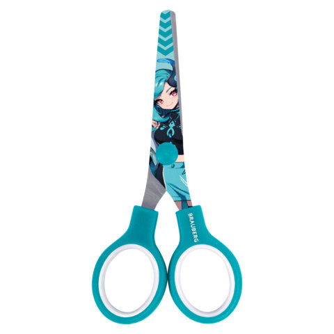 Ножницы 130 мм мятные, с цветной печатью "Аниме", BRAUBERG ANIME, 238956 по низкой цене оптом Ножницы 130 мм мятные, с цветной печатью "Аниме", BRAUBERG ANIME, 238956 по низкой цене оптом
