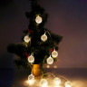 Электрогирлянда-нить комнатная "Диско-шары", 1,5м,10LED, тёплый белый, батарейки, ЗОЛОТАЯ СКАЗКА, 591731 по низкой цене оптом 