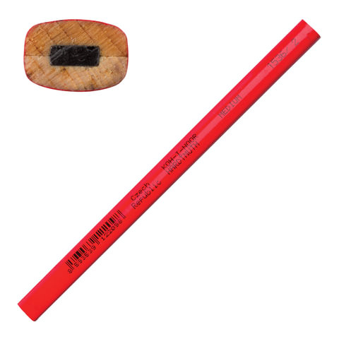Карандаш столярный KOH-I-NOOR, 1 шт., НВ, грифель 5х2 мм, корпус красный, 153600200177 по низкой цене оптом 