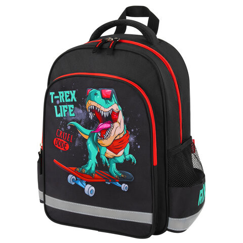 Рюкзак ПИФАГОР SCHOOL, 1 отделение, 3 кармана, "T-rex", 38x28х14 см, 271412 по низкой цене оптом 