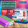 Мел цветной круглый мягкий КОМПЛЕКТ 100 штук, BRAUBERG, 272769 по низкой цене оптом 