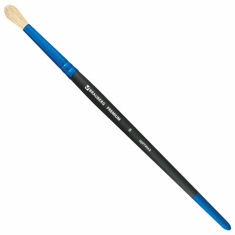 Кисть щетина, круглая №8, BRAUBERG PREMIUM, 200992 по низкой цене оптом 