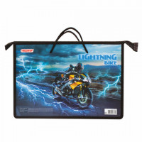 Папка на молнии с ручками ПИФАГОР А4, 1 отделение, пластик, молния сверху, "LIGHTNING", 229111