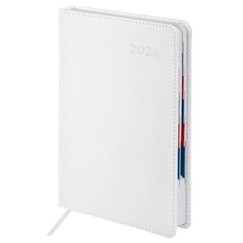 Ежедневник датированный 2024 А5 148х218мм GALANT White, под кожу, белый, 114766 по низкой цене оптом 